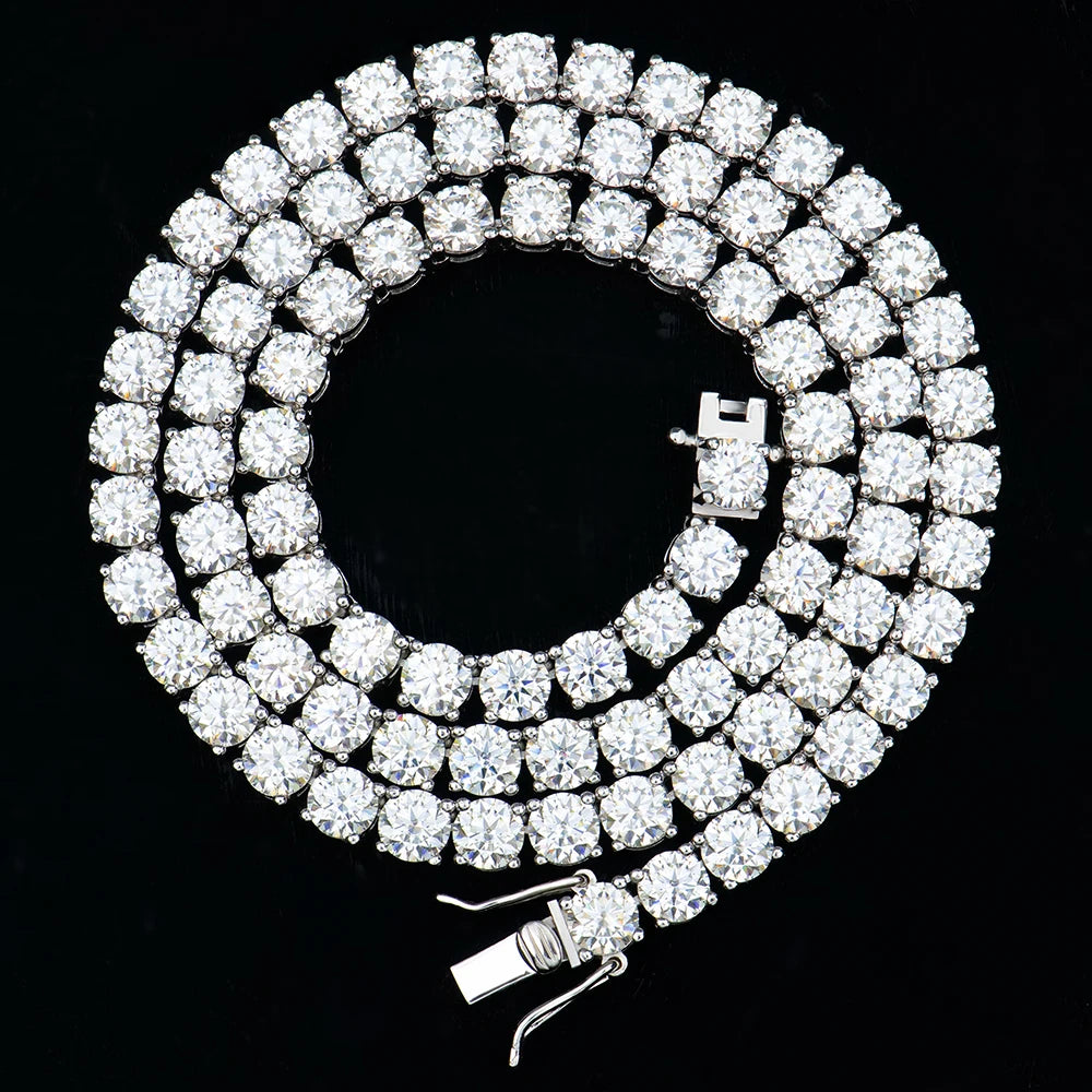 Xingyue Wholesale Men Women Hip-hop Jewelry 5mm 925 Sterling Silver  Vvs  Moissanite Diamond Tennis Chain Necklace Bracelet