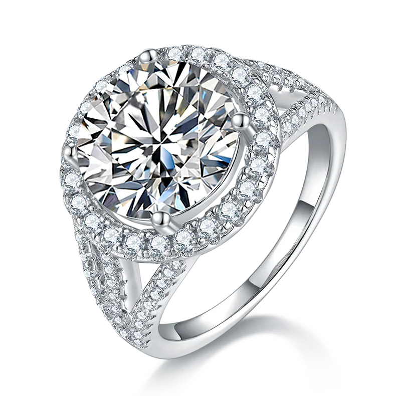 Somen Luxury Jewelry 18k Platinum Plated S925 Sterling Silver Round Cut D Grade 3CT Moissanite Rings for Women Wedding