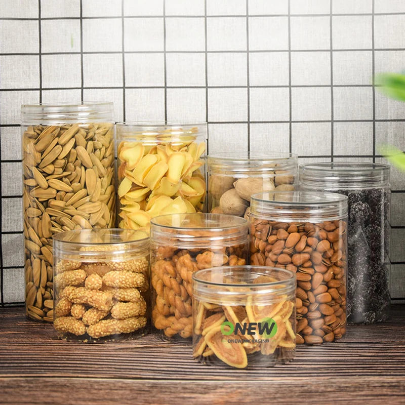 410ml Customized Wholesale PET Jar13oz 14oz Plastic Food Jar for Food Candy Food Grade Plastic Jars Plastic Jars  Caps