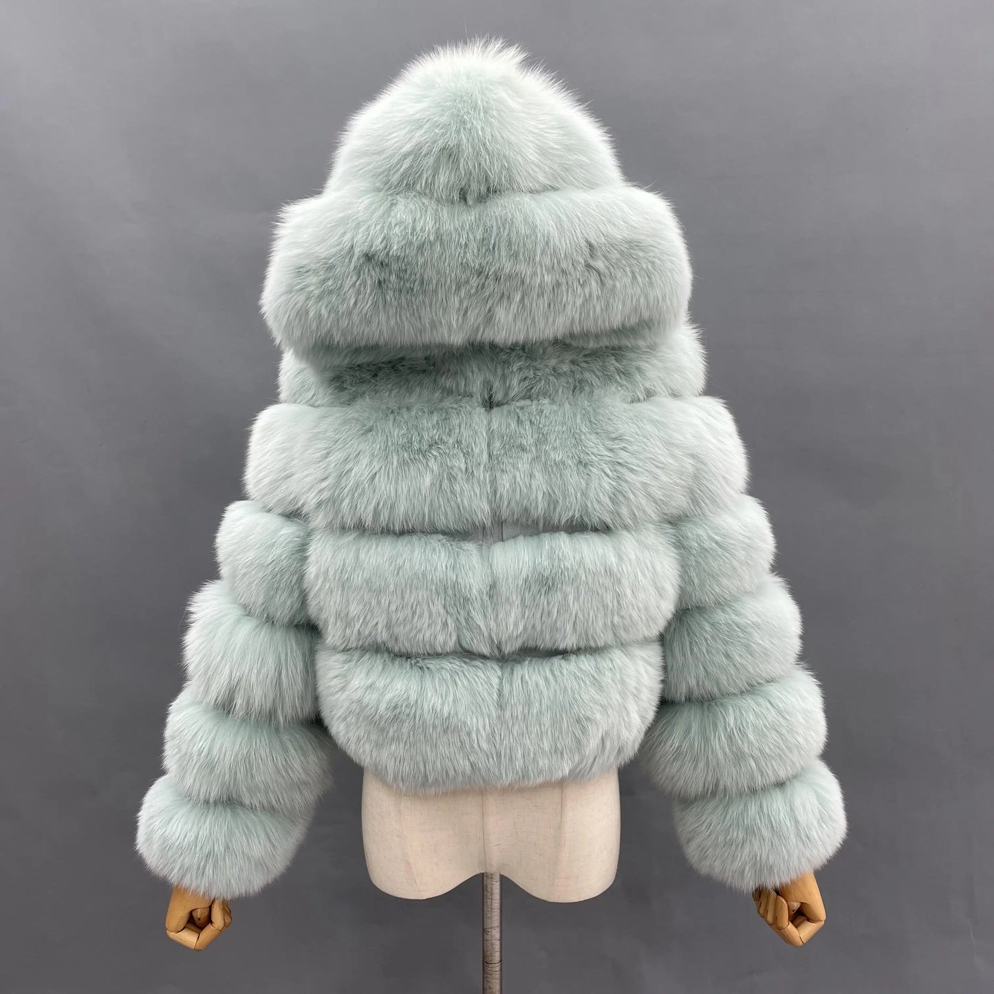 Winter Warm Elegent Raccoon Fox Fur Coat Ladies Short Jacket Women Winter Fur Coat
