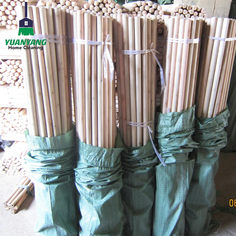 Factory-Promoted Portable Cleaning Tools Natural Wooden Broom Stick with Soft Bristles and PP Broom Head
