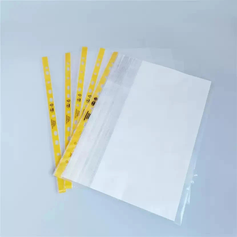 YP-T02 11 Hole ESD Cleanroom File Bag/Dust-Free Anti-Static Document Bag/Clear File Holder PE ESD File Bag
