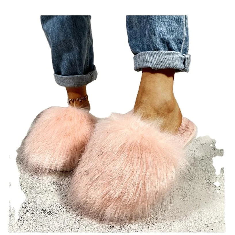 New Arrivals Autumn Winter Soft Plush Warm Solid Color Comfortable House Indoor Fluffy Closed Anti-Slip Furry for for Girls