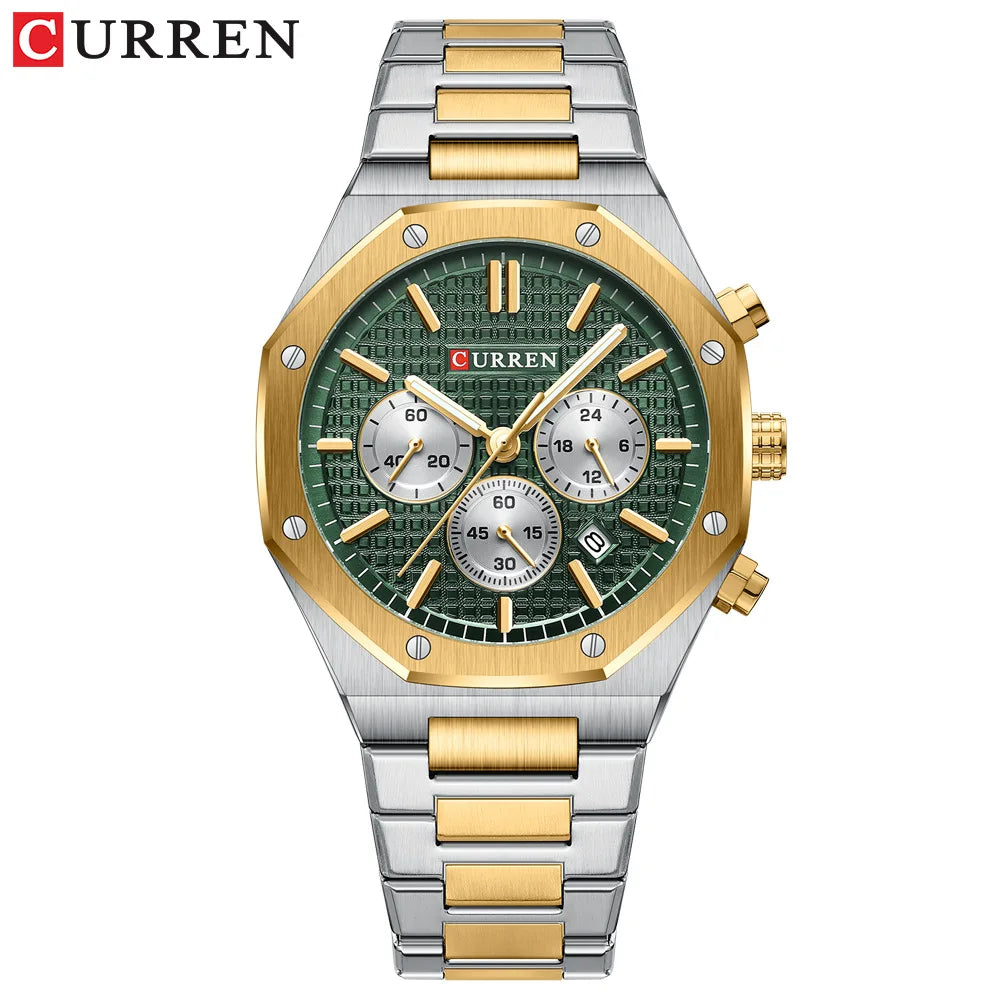 CURREN 8440 Fashion Quartz Watch Reloj Montre Square Design Dial Sports Stainless Steel Bracelet Luminous Hands Wrist Watches