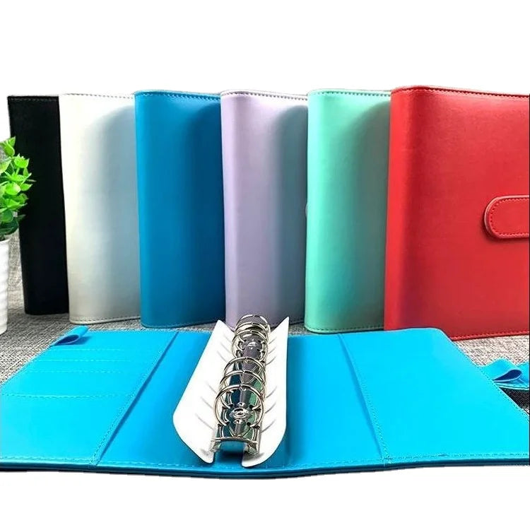 Wholesale A6 PU Leather Binder Planner Budget Money Savings Wallet Macaron Budget Binder with Colored Cash Envelopes Notebook