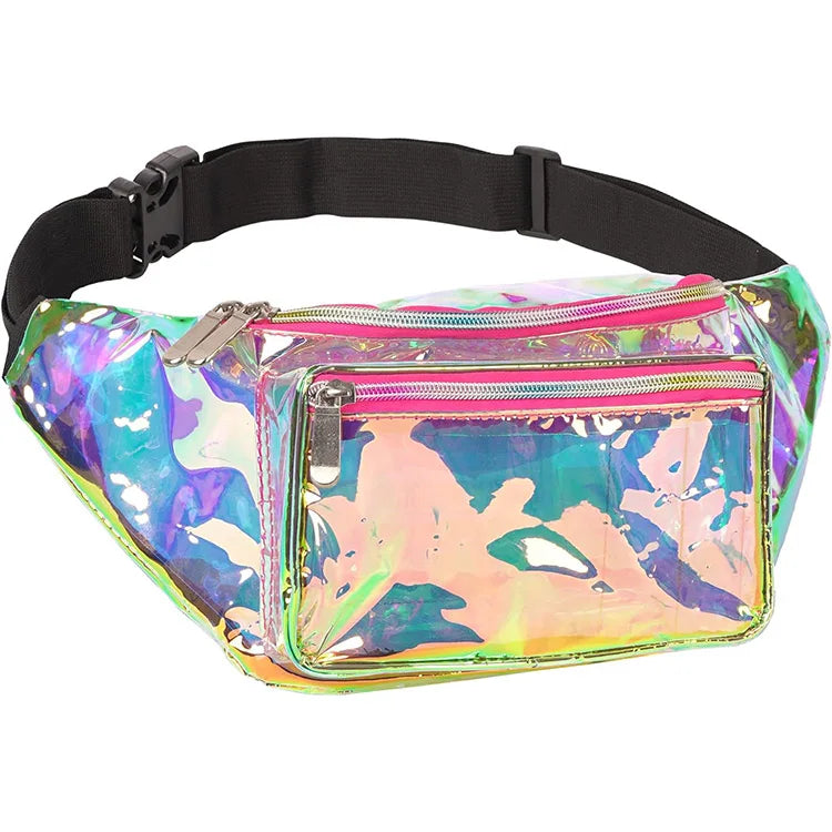 Holographic Clear Fanny Pack Belt Bag | Waterproof Fanny Pack for Women - Crossbody Bum Waist for Stadium Approved