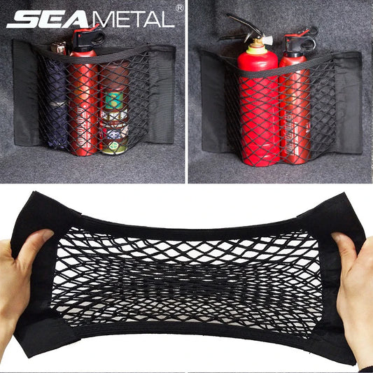 Organizador de malla para maletero de coche, red de almacenamiento para el asiento trasero, bolsa Universal para malete…