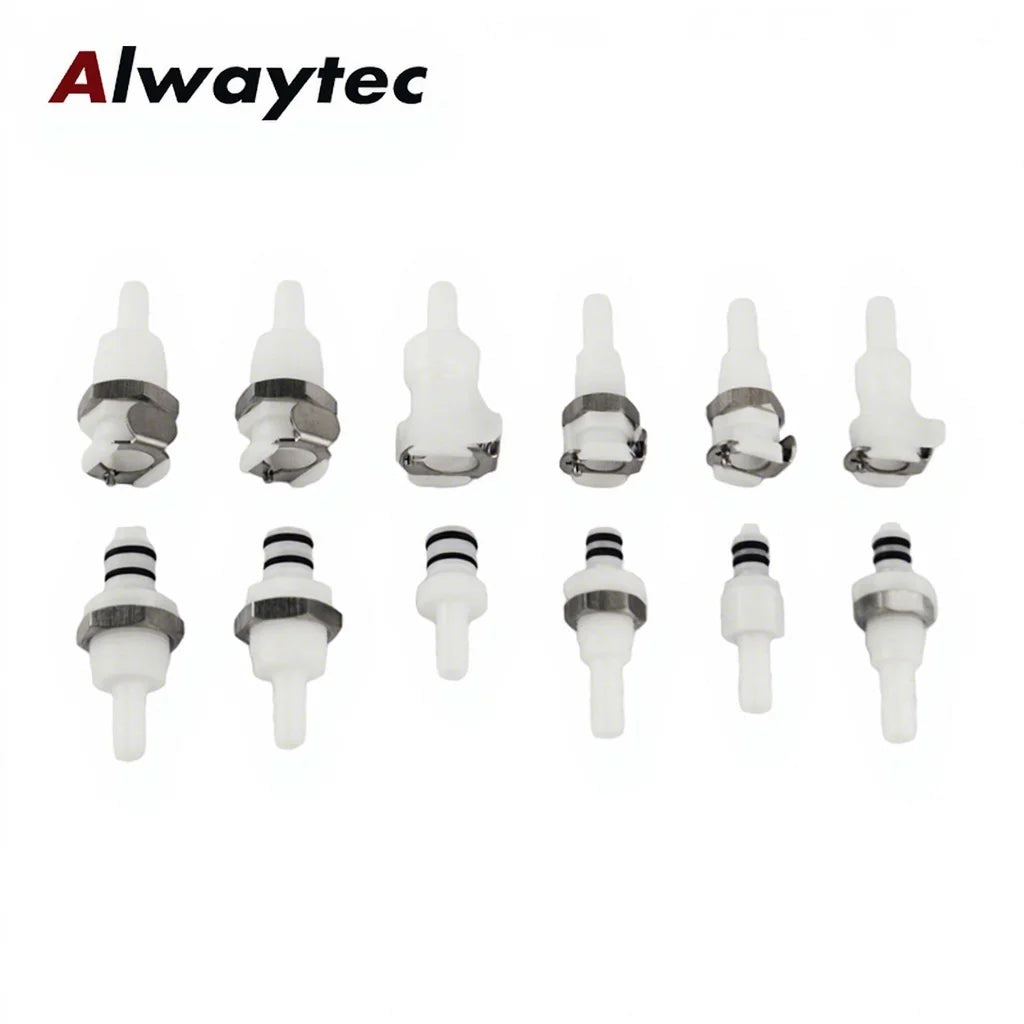 3/8'' 10mm Plastic Hose Quick Connector with Shut-Off Quick-Disconnect Hose Barb Insert  In-line Hose Barb Bulkhead Connector