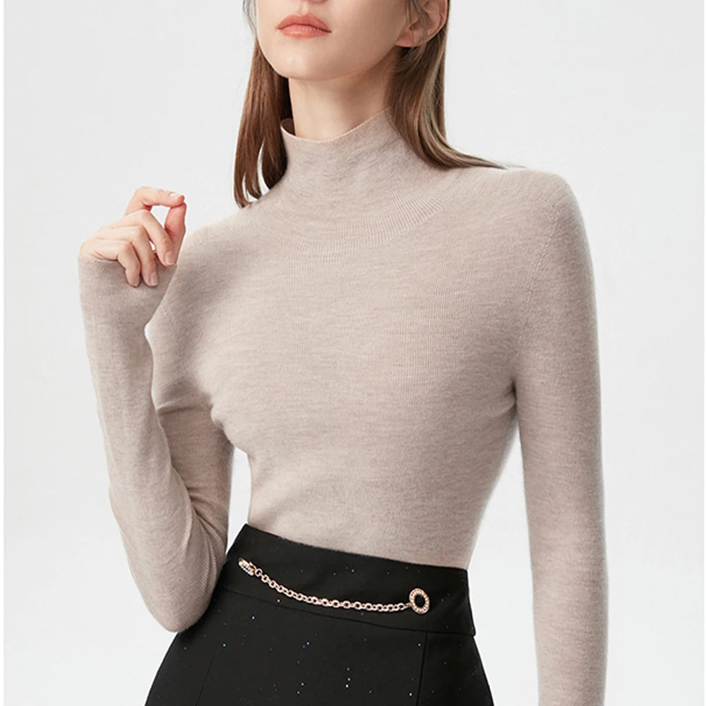 GUOOU Multicolor Wholesale Cashmere Pullover Long Sleeve Turtleneck Women Knit Shirt High Neck Sweaters for Women Sweaters