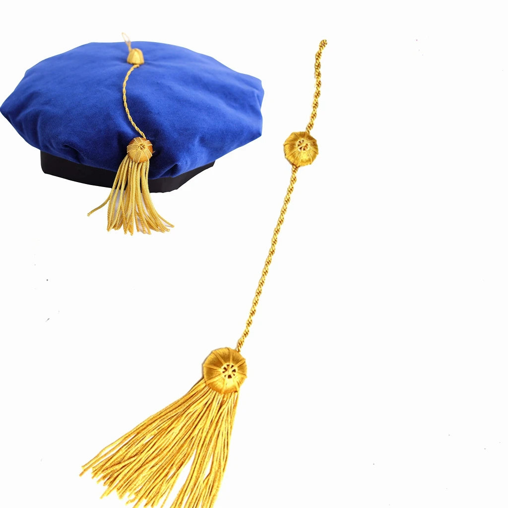 Wholesale Graduation Doctoral Tam Velvet With Gold Bullion Tassel for Hat