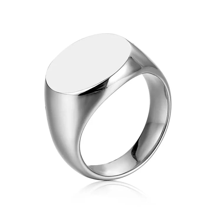 2026 Fashion Jewelry Stainless Steel Silver Gold Custom logo Ring for Men