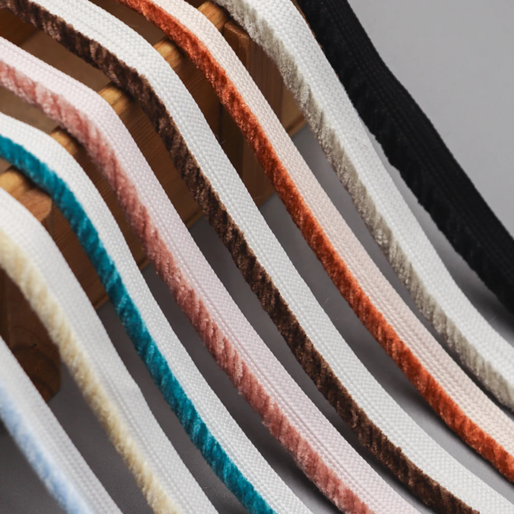 Factory Wholesale Lip Custom Chenille Velvet Garment Polyester Piping Cord for Home Textile and Clothing
