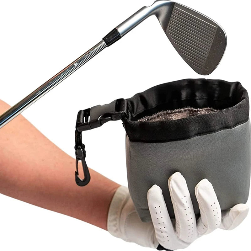 Club Cleaner with Waterproof Liner Washer Multifunctional Cleans Club Grooves Dry Exterior Golf Ball Cleaning Bag