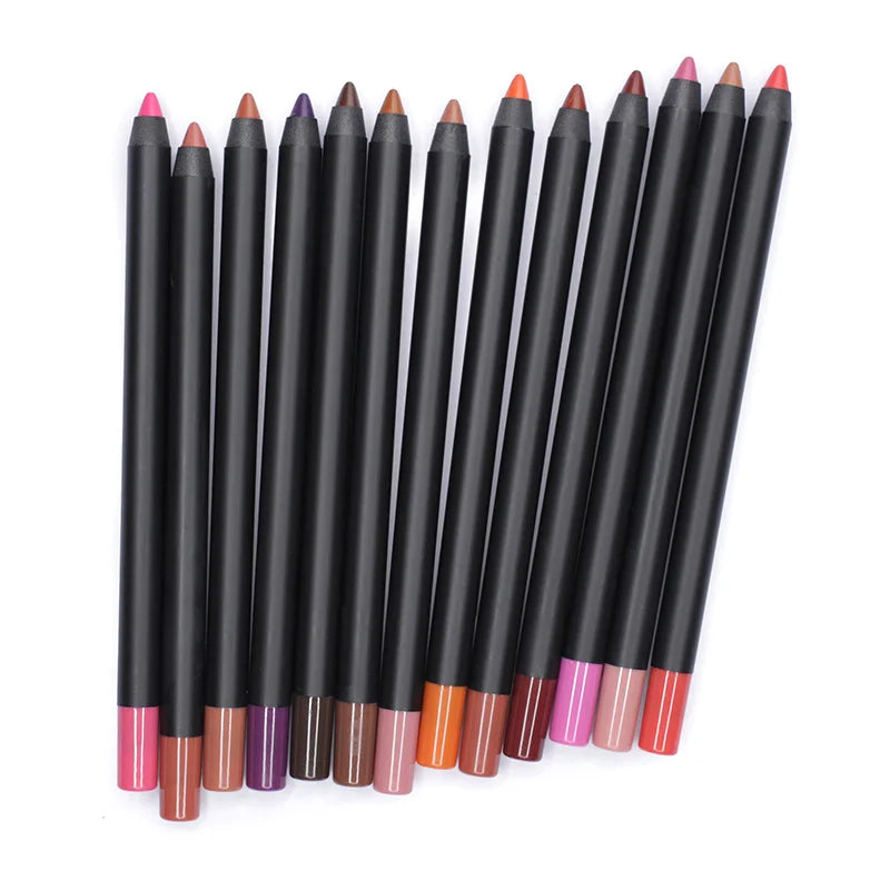 Private Label Highly Pigmented Creamy Lipliner Pencil Vegan Brown Pink Red Nude Matte Waterproof Lip Liner