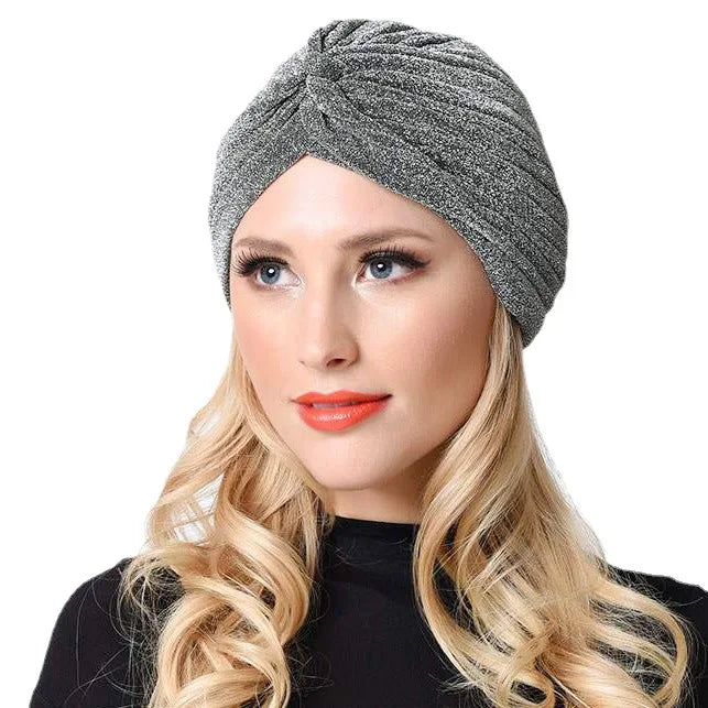 Wholesale Women Knotted Sleep Plain Cancer Chemo Cap Muslim Indian Hat  Shiny Twist Turban for Women