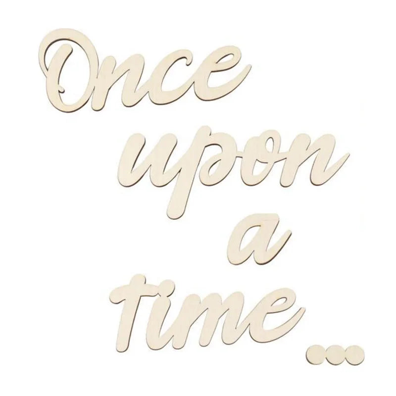 INS Wooden English Sings Slogan Once Upon a Time Bedroom Home Decor Wall Decoration Hanging Wooden  Props Crafts
