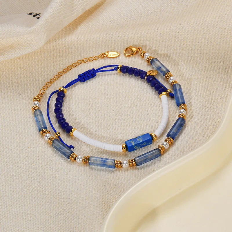 INS Style Fine Chain Fashion Jewelry Bracelet Natural Stone Bracelets for Girls