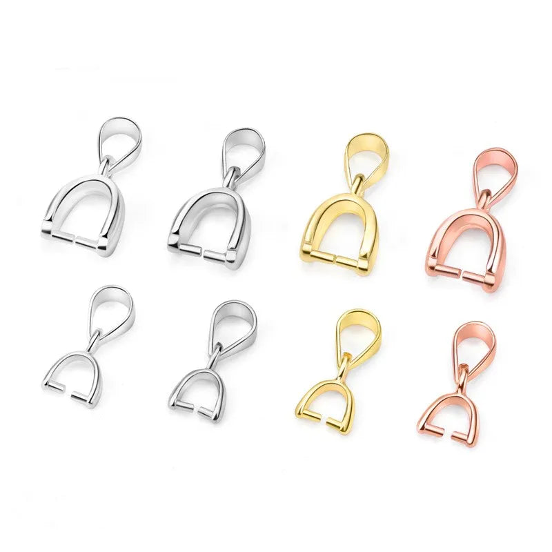 925 Sterling Silver Pinch Clasps Pendant Clip DIY Jewelry Accessories Jade Pendant Jewelry Making Clip on Necklace Pendants