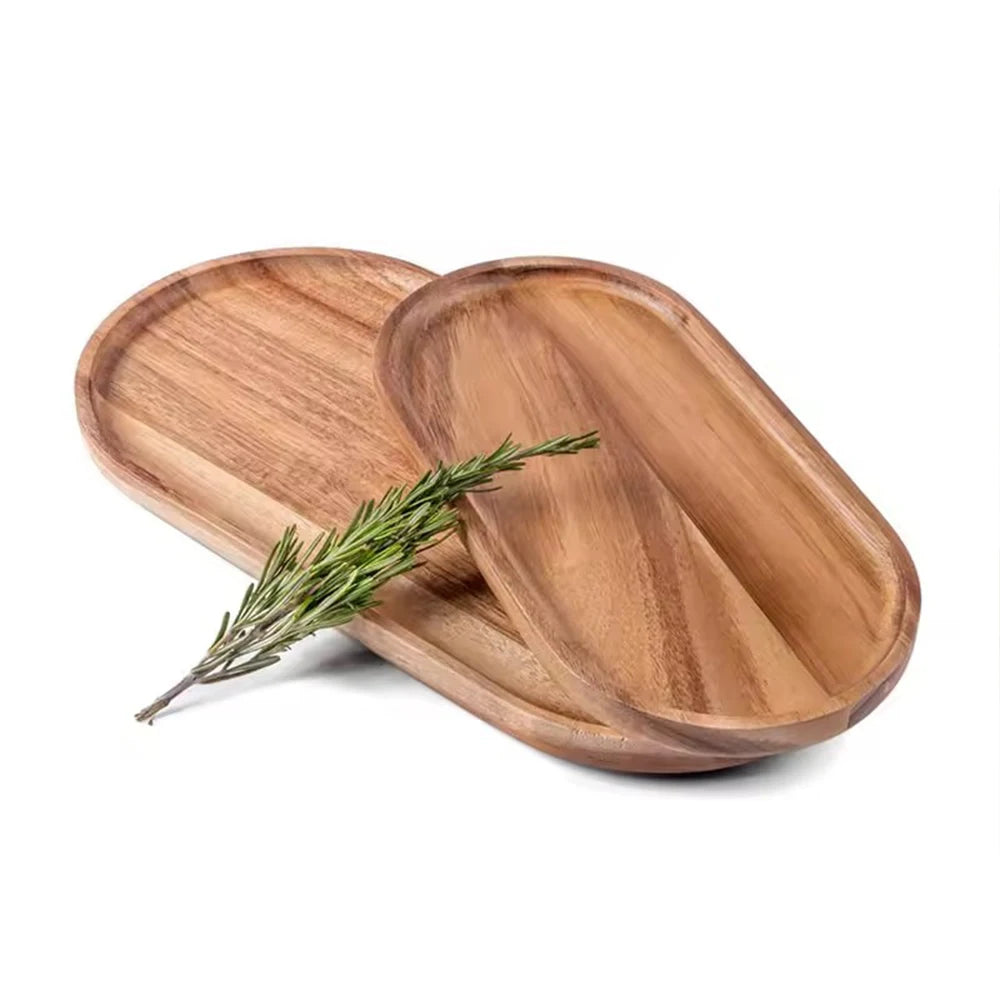 Wholesale Custom Wood Pallets Acacia Wood Natural Pallets Made in Vietnam Small Acacia Wood Oval Pallets
