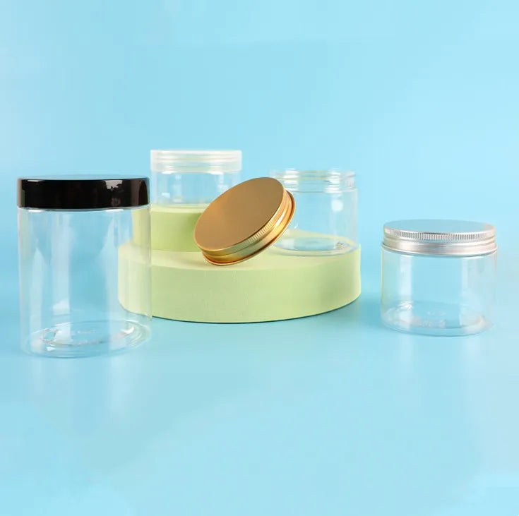 120ml 150ml 200ml 500ml 1000ml clear Scrub Cream Cosmetic Plastic Jars with Lids