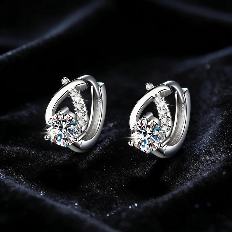 Light Luxury  Cross Water Drop S925 Sterling Silver  Vvs D Colour  Moissanite Chandelier Earrings for Women Wedding Jewelry
