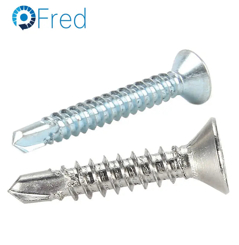 Customized DIN7504P ISO Metric Flat Head Zinc Finish Stainless Steel Shank Screws Building Nails Secure Fastening FRED Brand