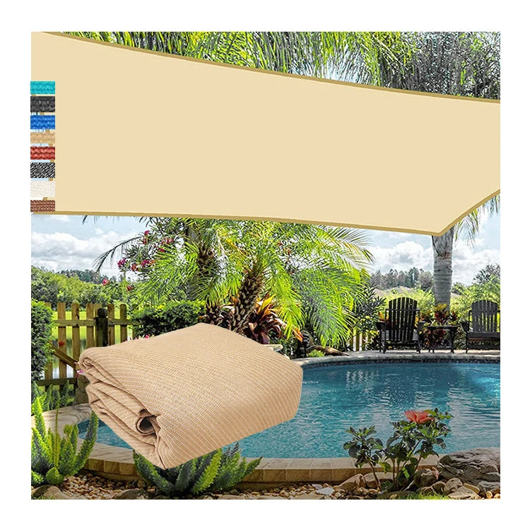 Heavy Duty Water Permeable Carport Patio Outdoor Pergola Sail Shade Canopy Sun Shade Net Cloth 2x3m