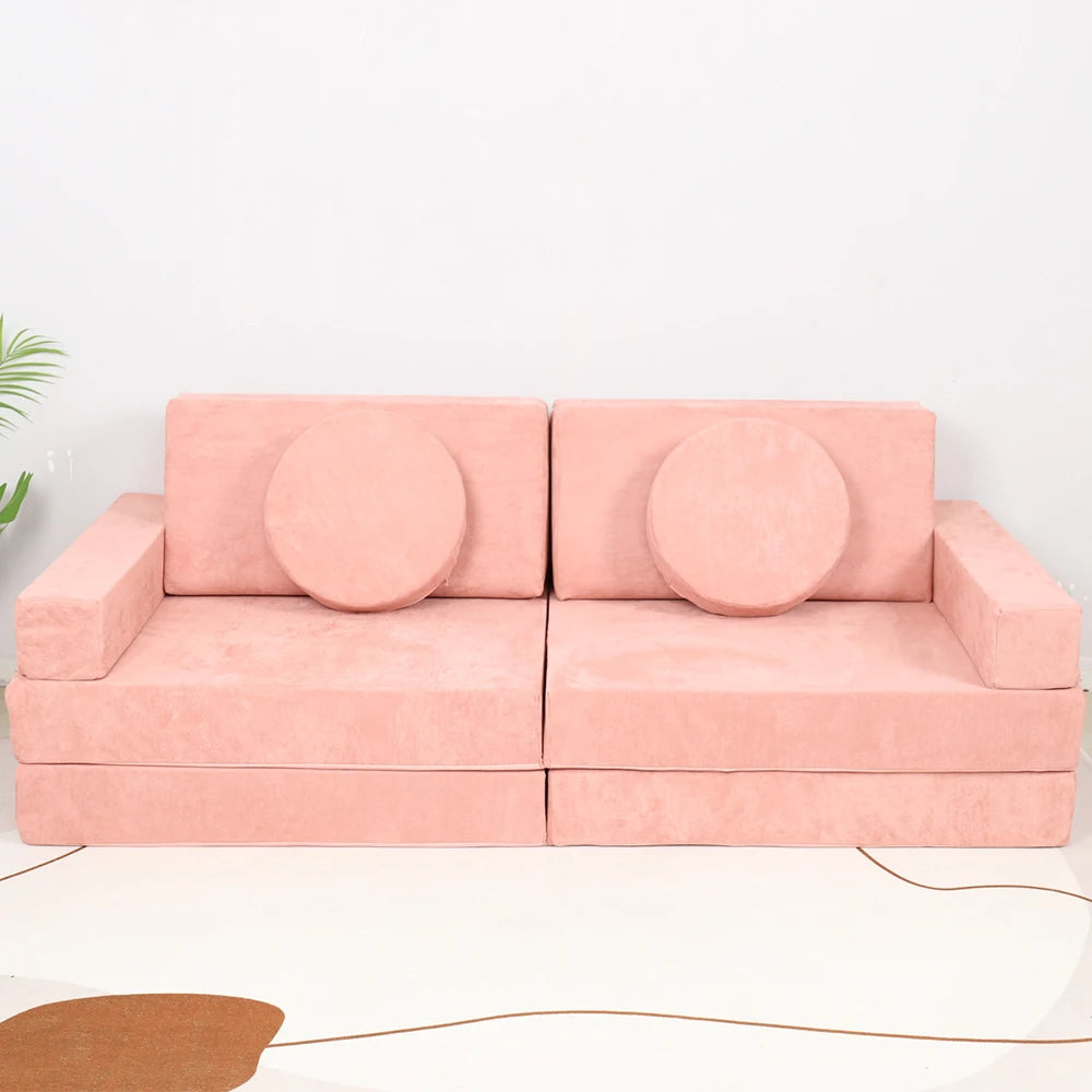 Home Kids Play Game Sofa Creativity KIDS Play Couch Living Room Foam Couch Set for Kids Crawling and Sliding