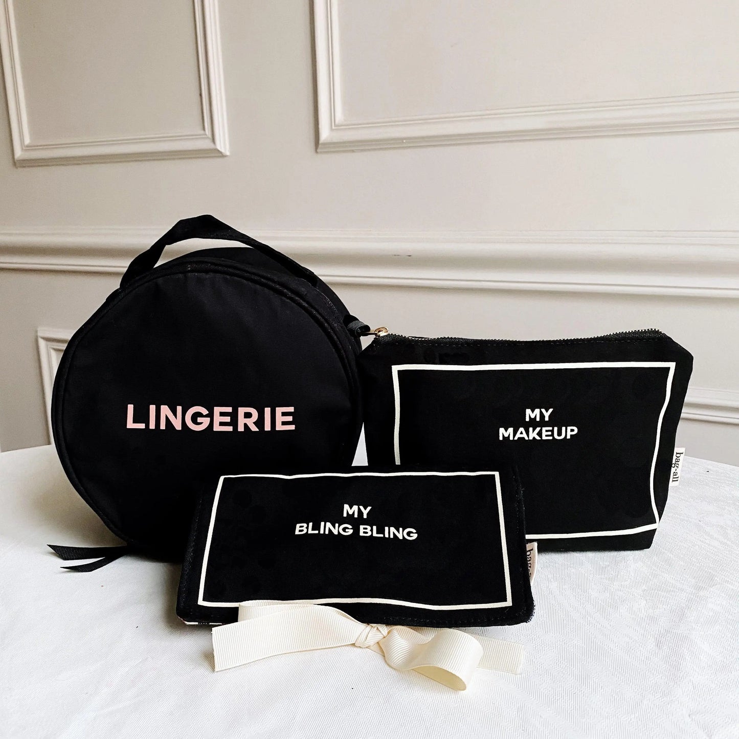 Ginzeal Canvas Cosmetic Tote Bags Professional Sublimation Terry Cloth Printed Black Cosmetic Bag