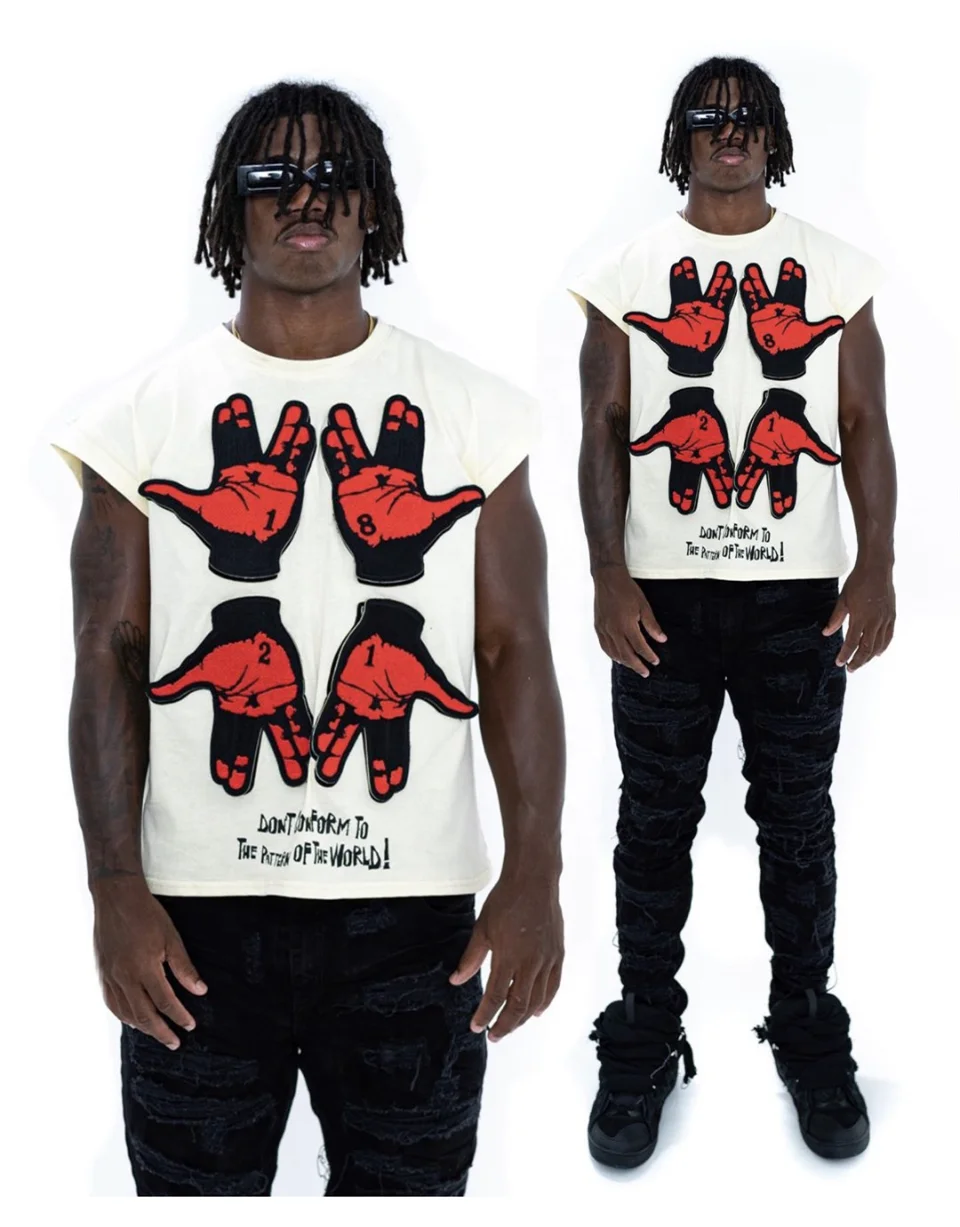 KY Men's Cotton Tank Top Boxy Tank Top Men Custom Print Mens Tank Top Cotton