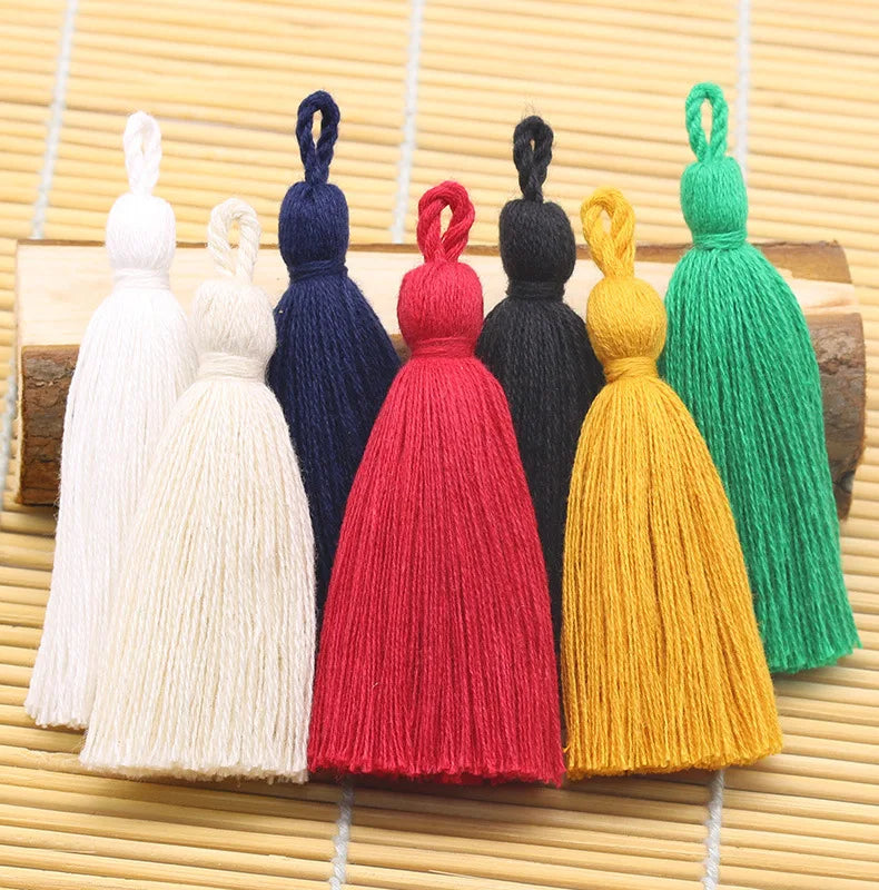 Factory Free Sample 700 Colors Large Cotton Tassels Custom 8cm Cotton Tassel With 1.5cm Diameter