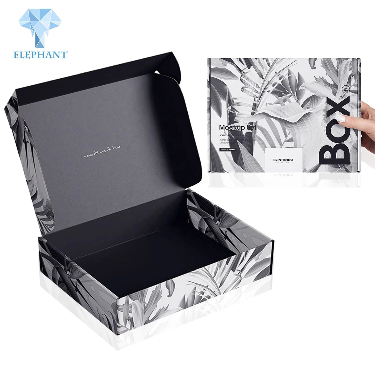 Hot Sell Mailer Box Tshirt Sock Clothing Manufacturer Black Paper Corrugated Cardboard Box