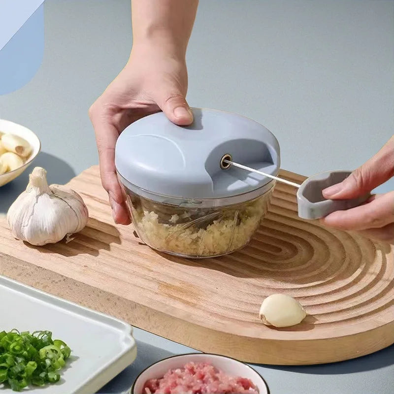 Best Sell Kitchen Gadgets Garlic Crusher Mini Food Slicer Onion Choppers Masher Manual Vegetable Chopper