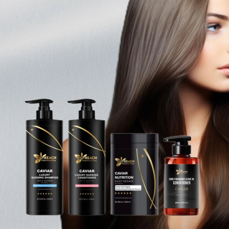 Private Label Luxury Deep Repair Hair Shampoo Conditioner Herbal Caviar Hair Care Set
