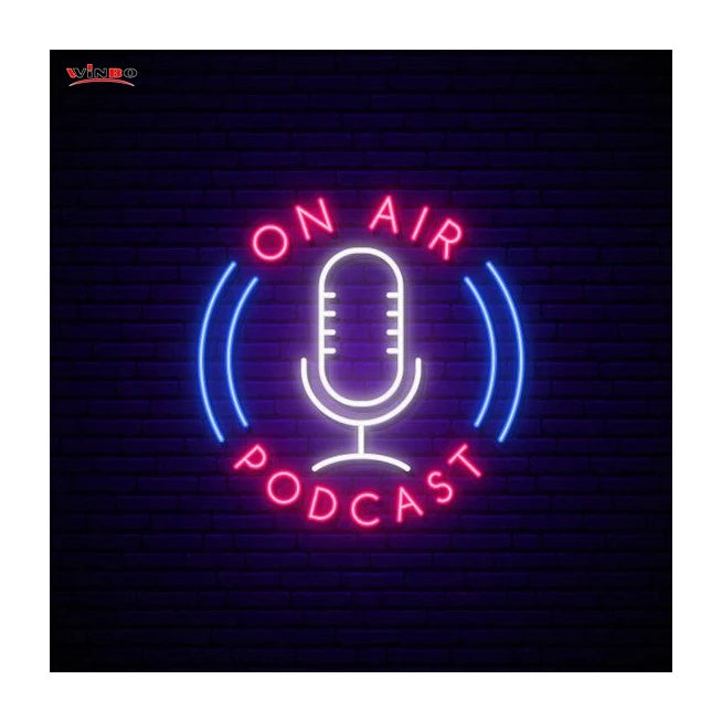 Winbo Manufacture Custom Neon Sign Birthday Party Decor New Design Business Logo Wall Decor Neon Sign Podcast