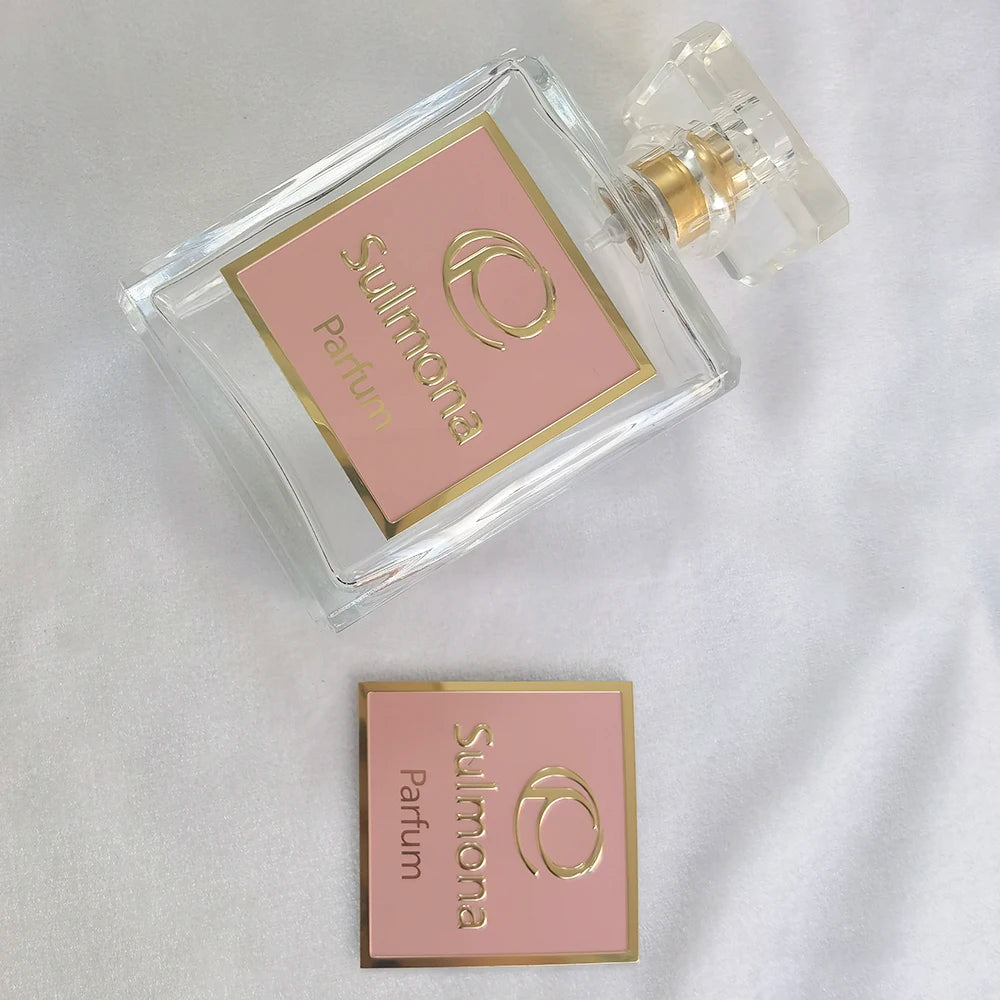 Customised Aluminum Waterproof 3D Perfume Labels for Perfume Oil Bottles Packaging Skin Care & Shampoo