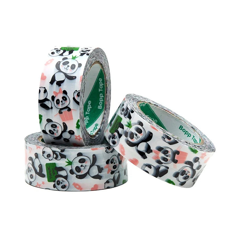 Water Activated BOPP Sealing Tape Waterproof Cartoon Panda National for Pattern Personalized Packaging for Box Sealing