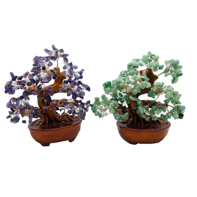 Wholesale Natural Healing Crystal Gemstone Money Trees Crystal Gem Chips Tree for Decoration