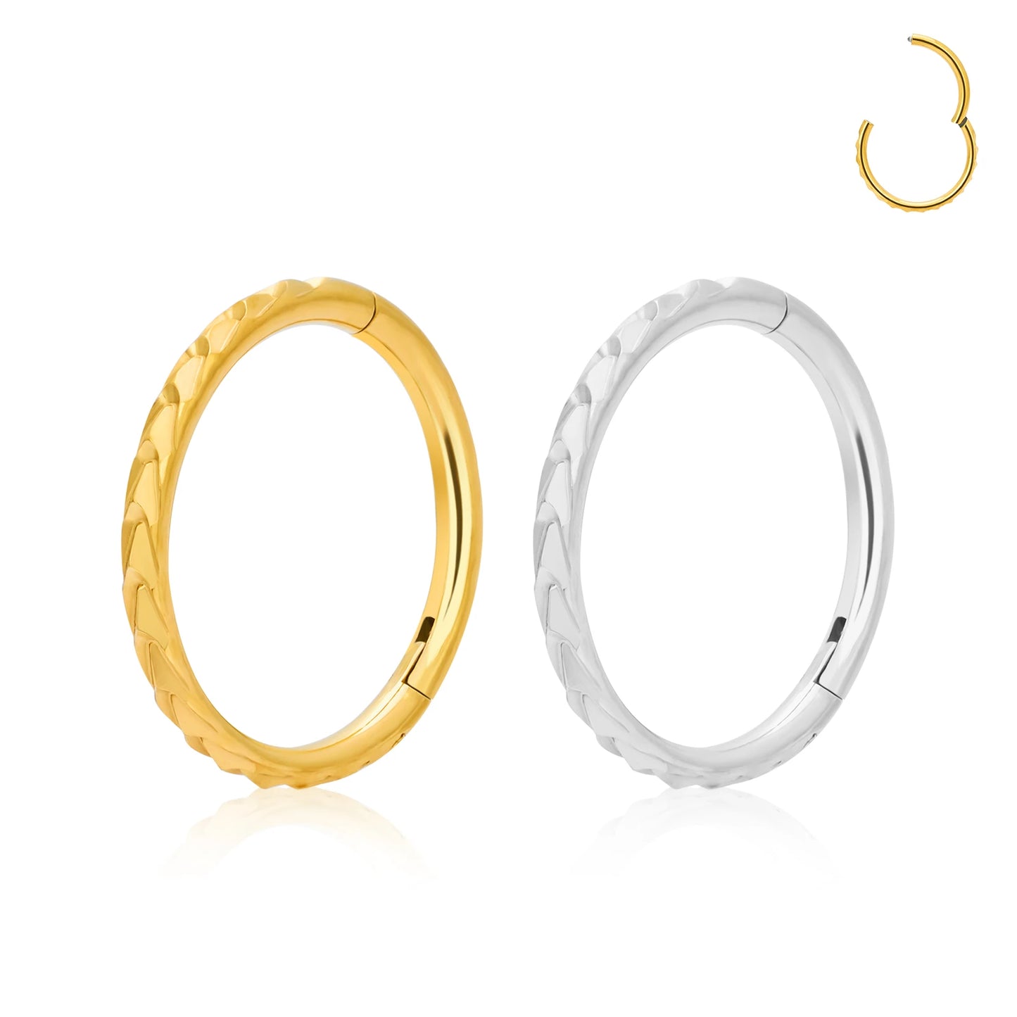 G23 Titanium Body Jewelry Mirror Polish Braided Hinged Piercing Gold Plated Bulk Nose Ring Fashion Style Children's Wedding G