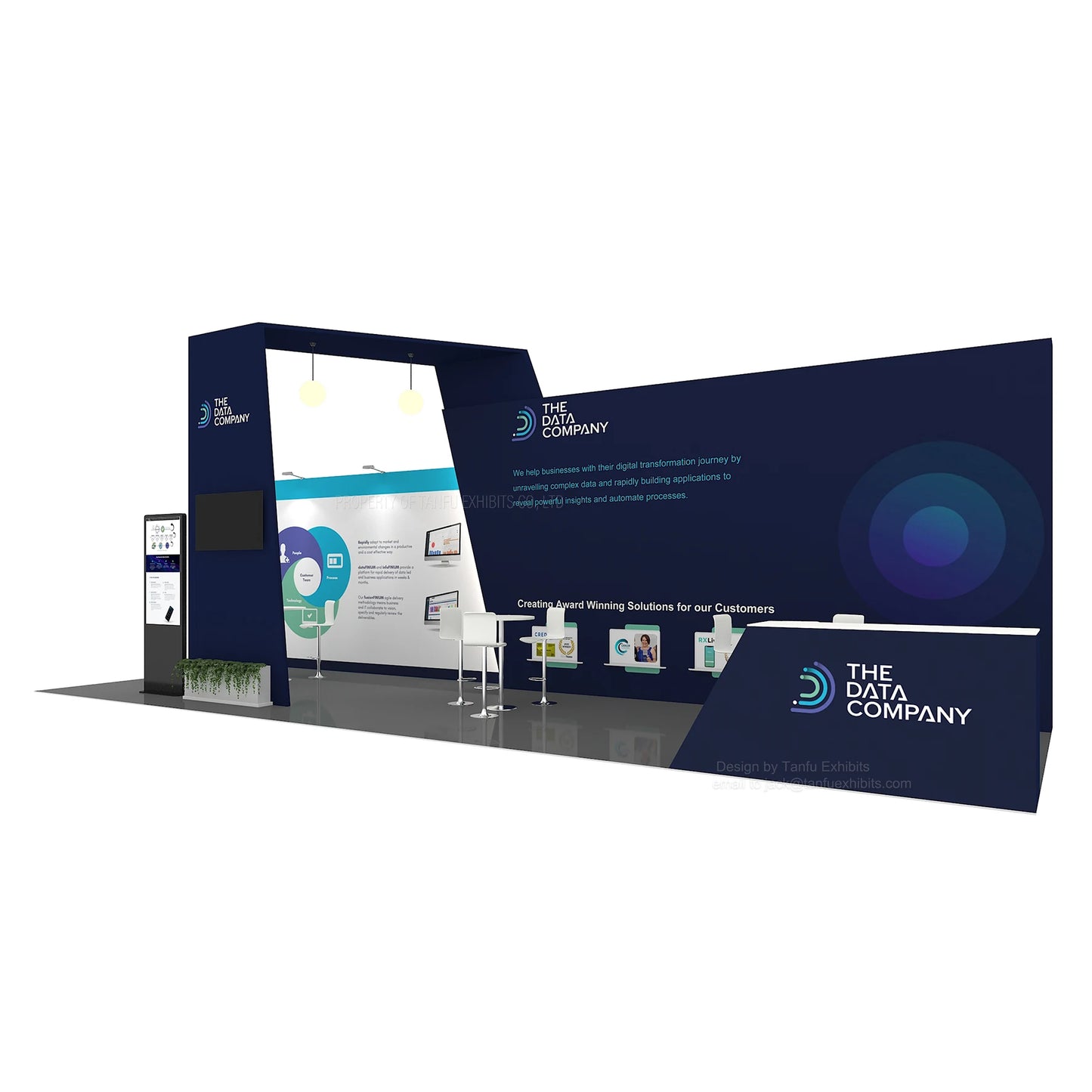 Tanfu TF-J-23222 10x20ft Lightweight Aluminum Profile Exhibition Stand Display Booth Easy Installation Customized Color Porta