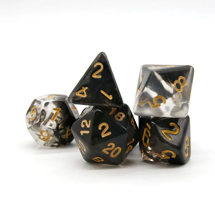 Bulk Black Polyhedral Roller Dice with Translucence D&D Inspired