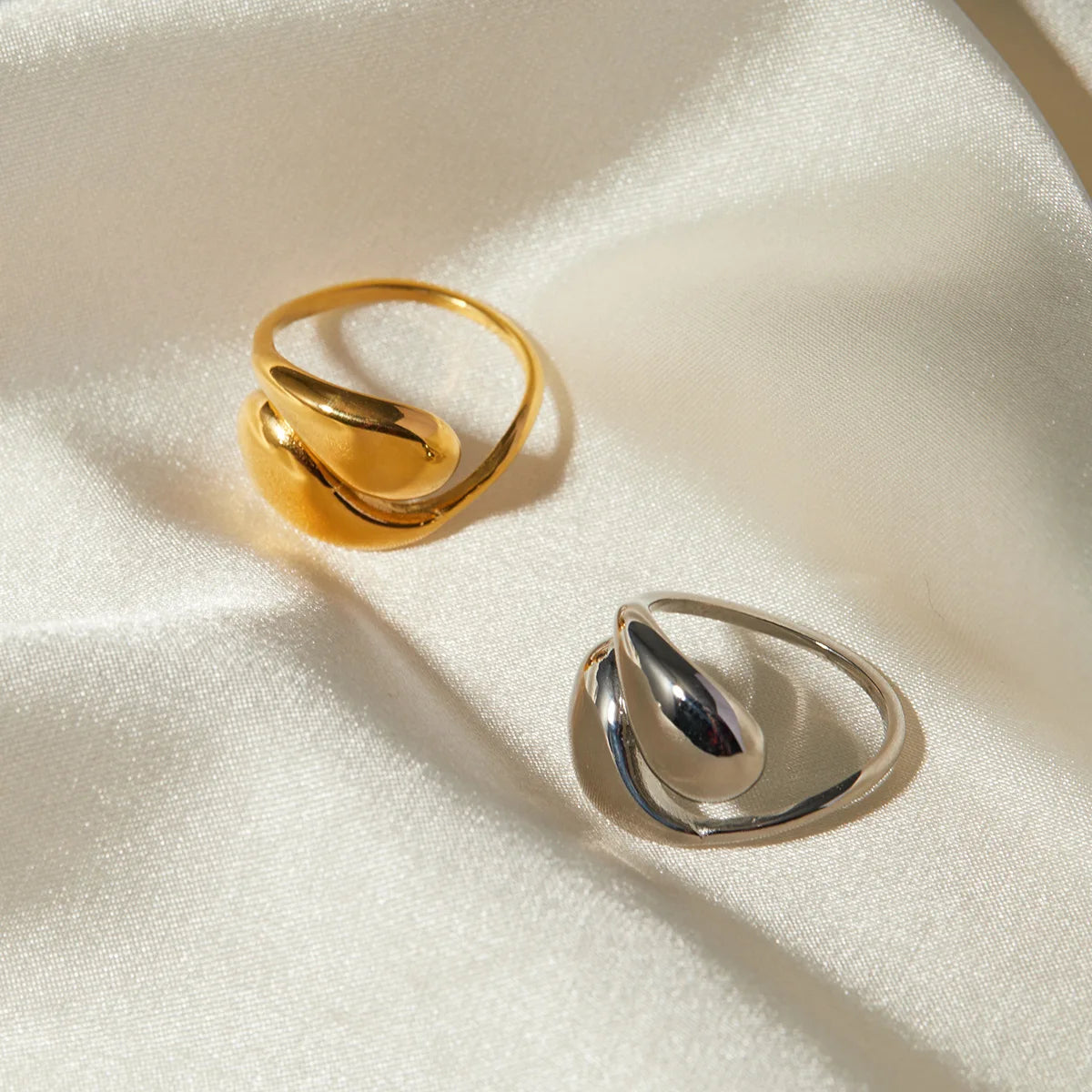 New Style Fashion Classic Texture Snake Design Layer 18K Gold Plated SIlver Plated Stainless Steel Opening Rings