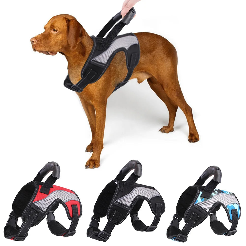 Factory Wholesale Custom Logo Luxury Dog Harness Adjustable Reflective Soft Small Big Pet Clothes Harness Set