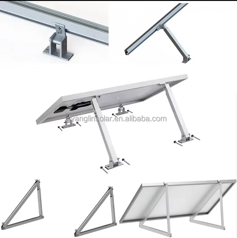 Fatroy Solar Brackets Adjustable Rear Foot Assembly Easy Assembly Pitched Tin Roof Hot-Dip Galvanized 10-Year Mount System 60