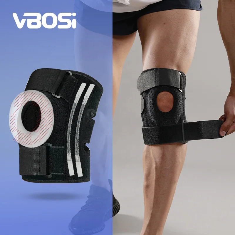VBOSI OEM/ODM  Sport Knee Brace with Patella Silicone Gel Pad and Anti-slip Strap Side Stabilizers to Avoid Knee Injuries Kne