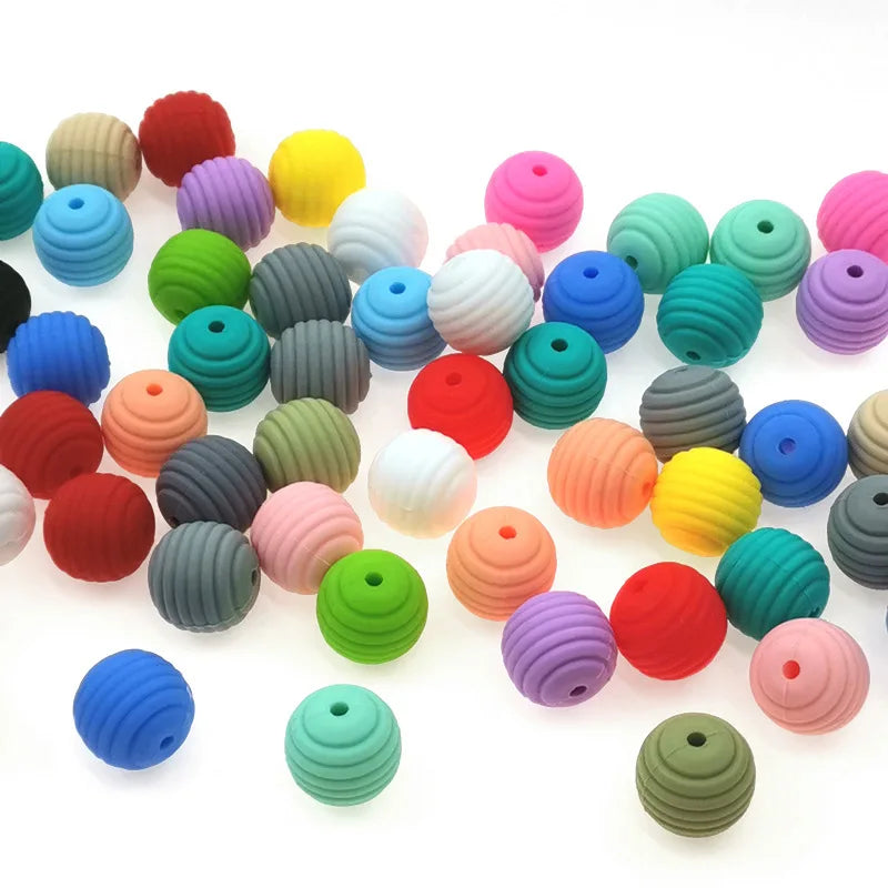 Cute Ripple Shaped 15mm Silicone Beads Bulk Silicone BeadsDIY Necklace Bracelet Making Jewelry Beads Accessories