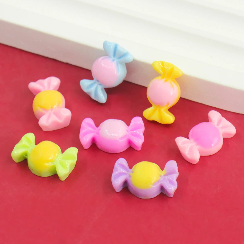 Mixed Color Mini Candy Resin Flatback Cabochon for Diy Scrapbook Cream Glue Phone case Decoration Slime Filler Nail Art