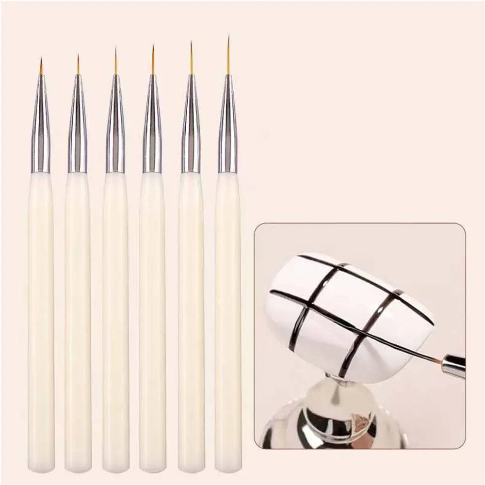 Professional Hot Selling White Wood UV Gel Nails Art Synthetic Hair Custom Private Label 5mm 7mm 9mm 11mm 13mm 15mm Nail Line
