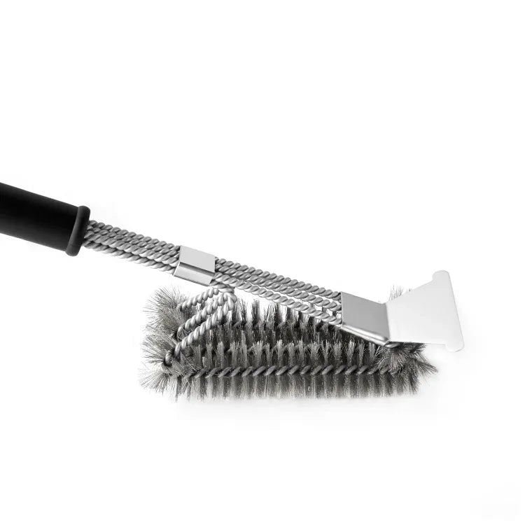 Hot Selling Stainless BBQ Grill Accessories Tools Cleaning Brushed with Scraper for Outdoor