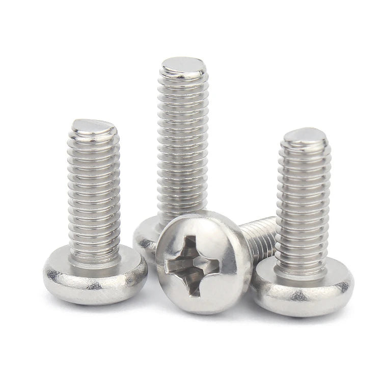 M1.6 M2 M2.5 M3 M4 M5 M6 M8 M10 Stainless Steel 304 316 Cross Recessed Phillips Pan Head Machine Screw